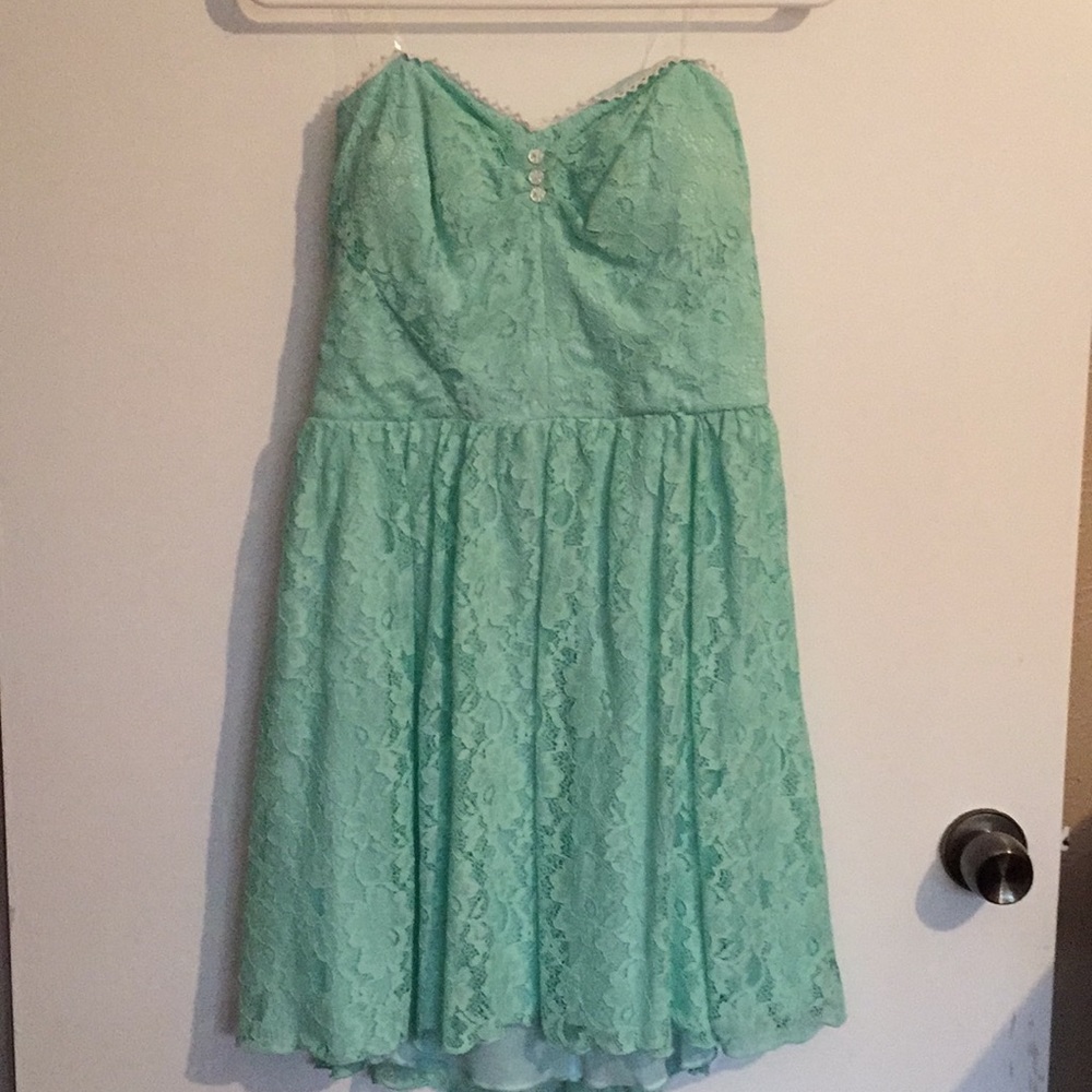 Mint strapless dress